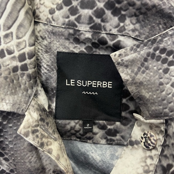 Le Superbe Snake Skin LE Jumpsuit Size 12 Color Cream/Gray/Brown - Picture 3 of 11